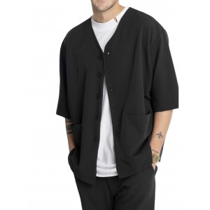 Life Style Butiken LS5490 Black Ανδρικό Κοντομάνικο Σακάκι Κανονική Εφαρμογή