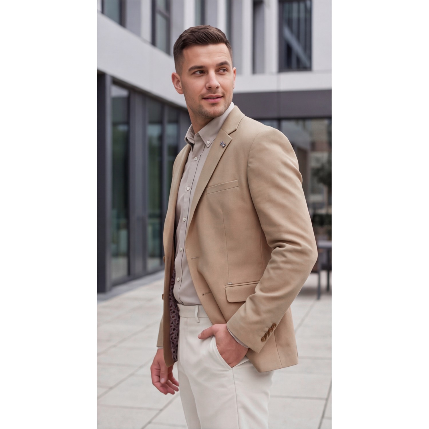 Life Style Butiken Ανδρικό Βαμβακερό Σακάκι LS11431 Beige Ανδρικά