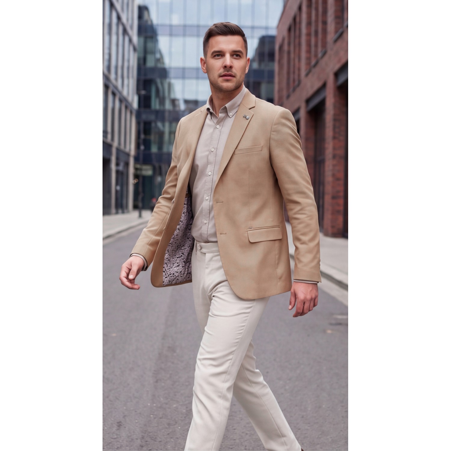 Life Style Butiken Ανδρικό Βαμβακερό Σακάκι LS11431 Beige Ανδρικά