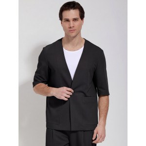 Life Style Butiken Ανδρικό Over Κοντομάνικο Σακάκι LS12708 Black