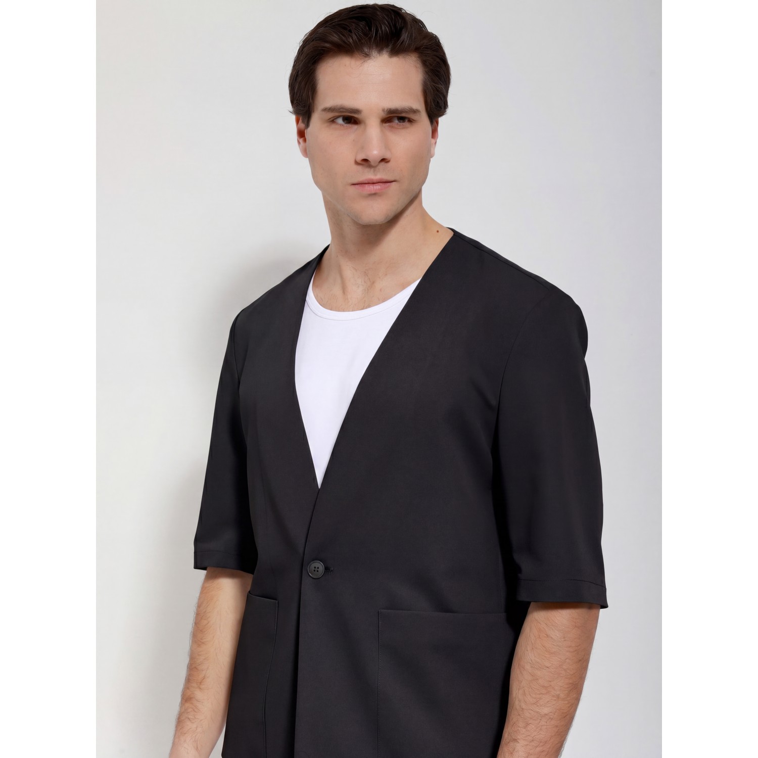 Life Style Butiken Ανδρικό Over Κοντομάνικο Σακάκι LS12708 Black