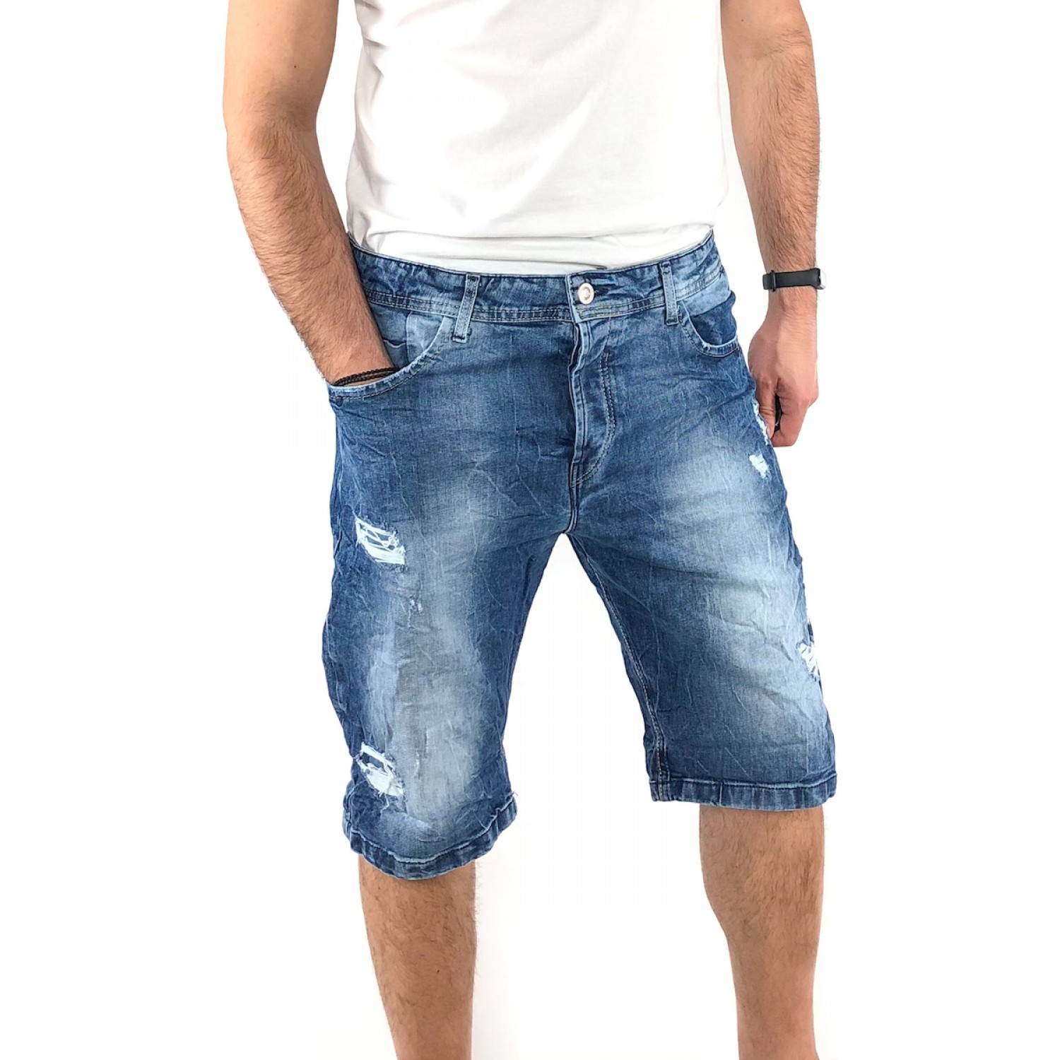Ανδρική Jean ΒΕΡΜΟΥΔΑ BACK2JEANS NB3Z BLUE