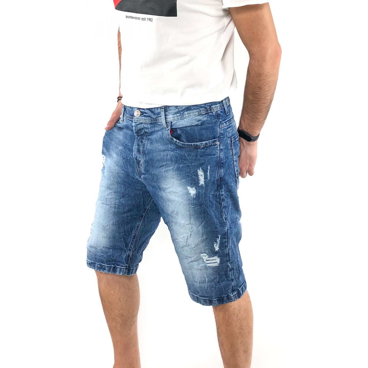 Ανδρική Jean ΒΕΡΜΟΥΔΑ BACK2JEANS NB3Z BLUE