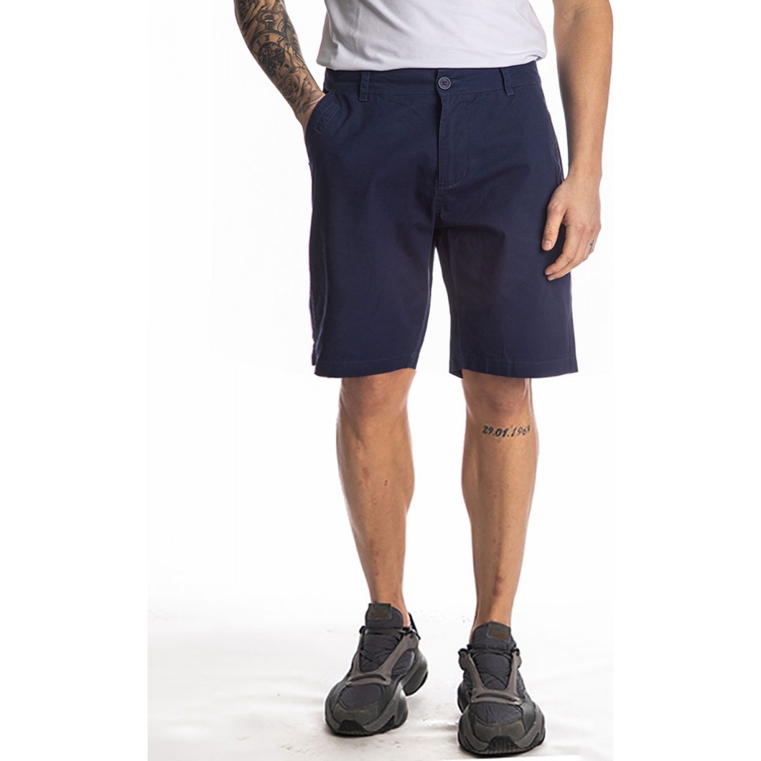 Paco & co Βερμούδα 214618 υφασμάτινη chino Μπλε