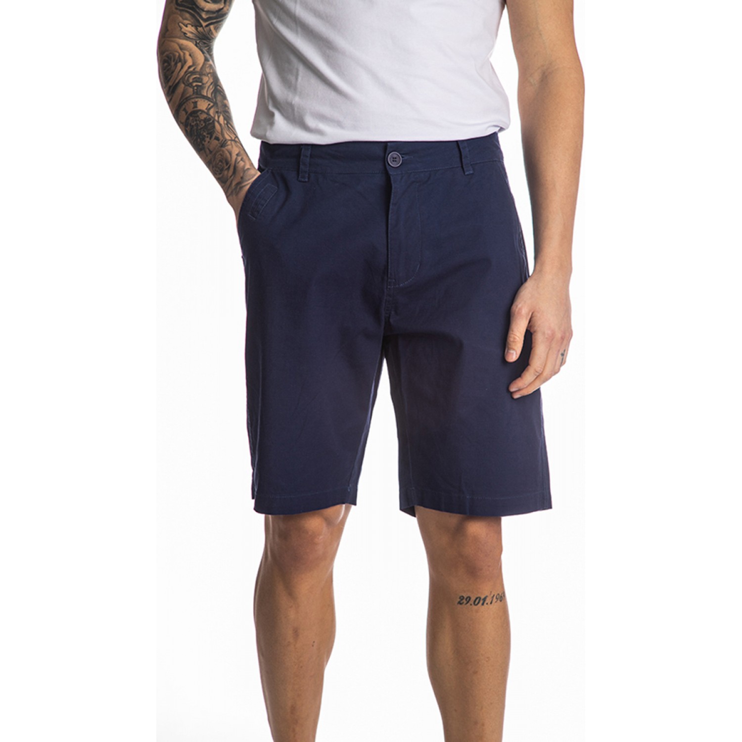 Paco & co Βερμούδα 214618 υφασμάτινη chino Μπλε