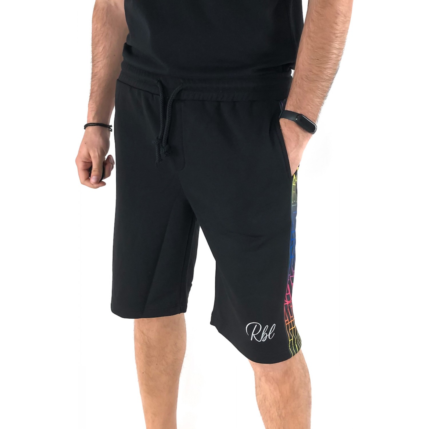 Ανδρική ΒΕΡΜΟΥΔΑ φόρμας REBEL 9002 ΜΑΥΡΟ