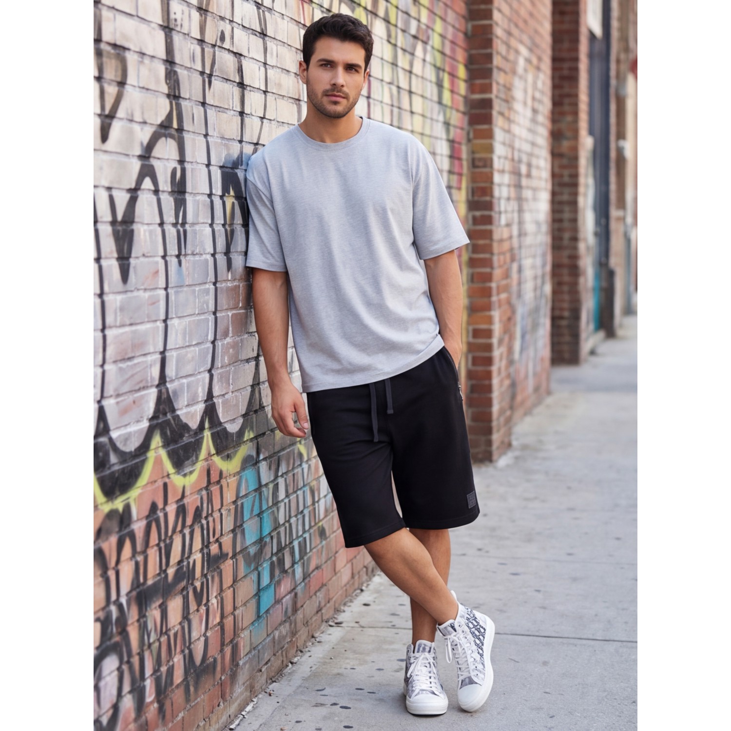 Life Style Butiken Men's Sweatshort LS12631412 Black