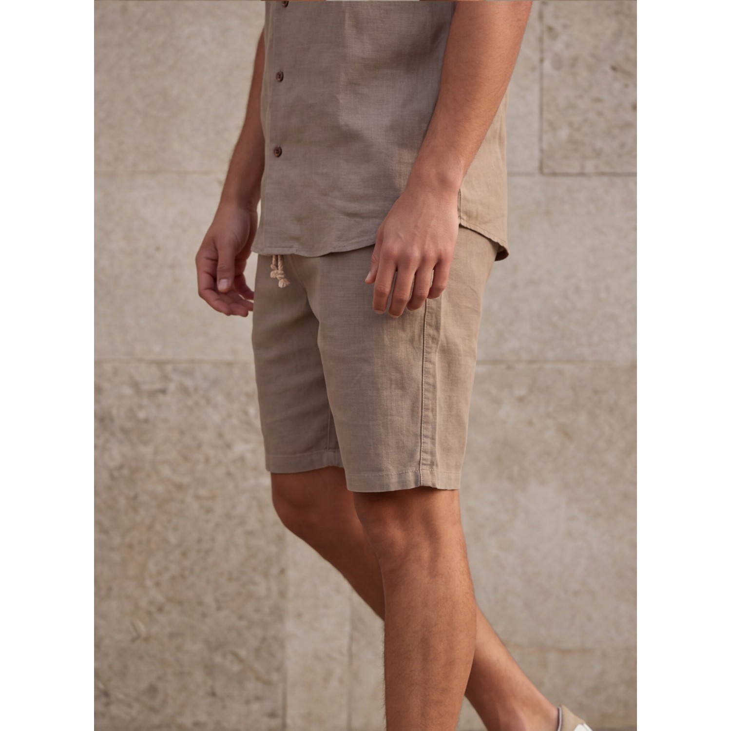 Life Style Butiken Ανδρική Βερμούδα Λινή LS12648407 Coffee Ανδρικά