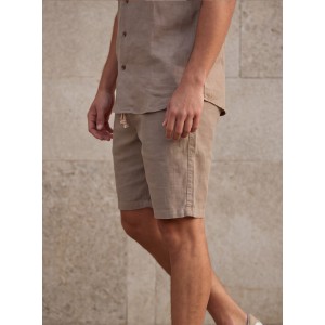 Life Style Butiken Ανδρική Βερμούδα Λινή LS12648407 Coffee Ανδρικά