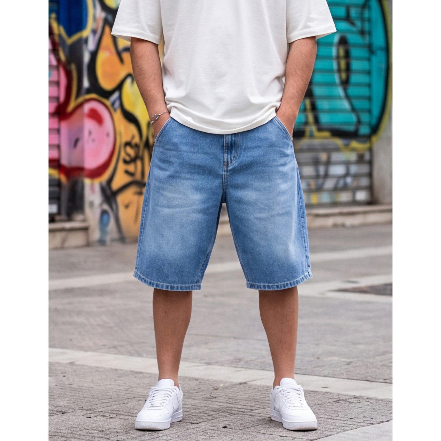 Life Style Butiken Ανδρική Jean Βερμούδα Baggy LS12648443 Μπλέ