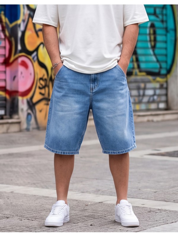 Life Style Butiken Ανδρική Jean Βερμούδα Baggy LS12648443 Μπλέ