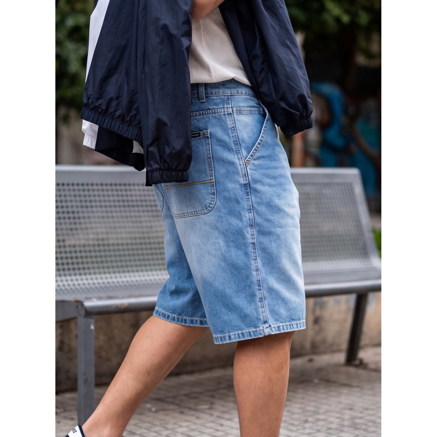 Life Style Butiken Ανδρική Jean Βερμούδα Baggy LS12648443 Μπλέ