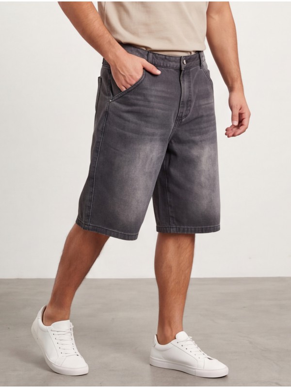 Life Style Butiken Ανδρική Jean Βερμούδα Baggy LS12648444 Γκρι