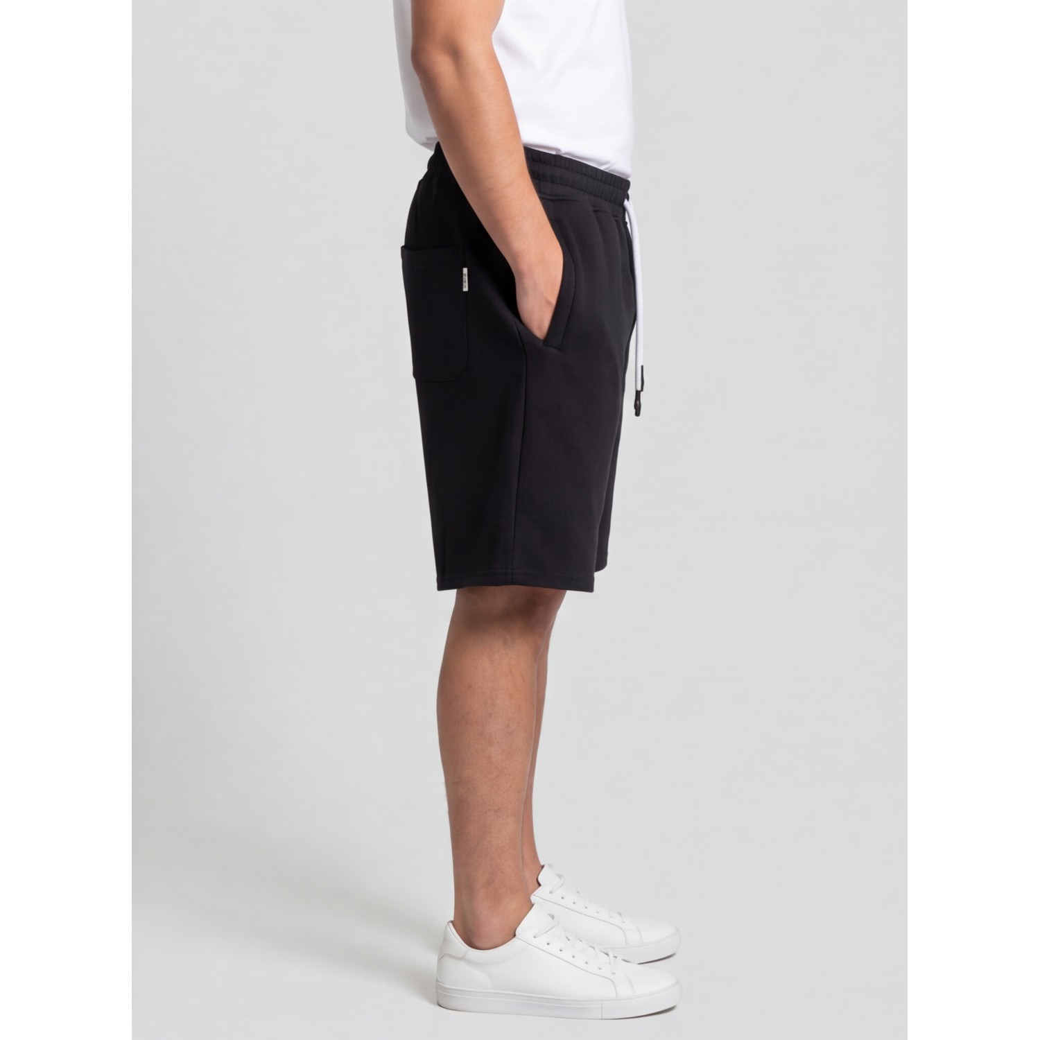 Life Style Butiken Men's Oversize Sweatshort LS14560561 Black