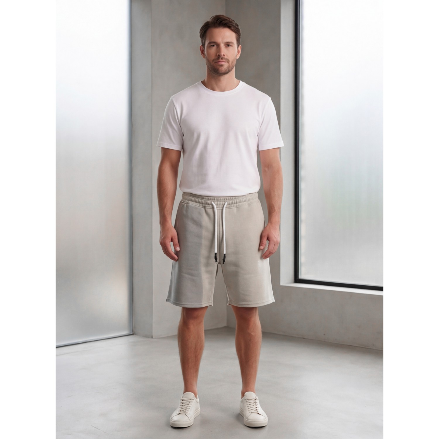 Life Style Butiken Men's oversize Sweatshort LS14560561 Γκρι Ανδρικά