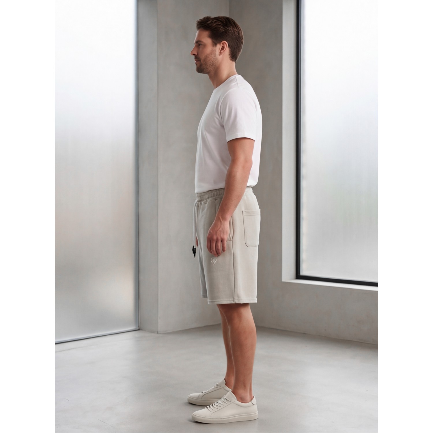 Life Style Butiken Men's oversize Sweatshort LS14560561 Γκρι Ανδρικά