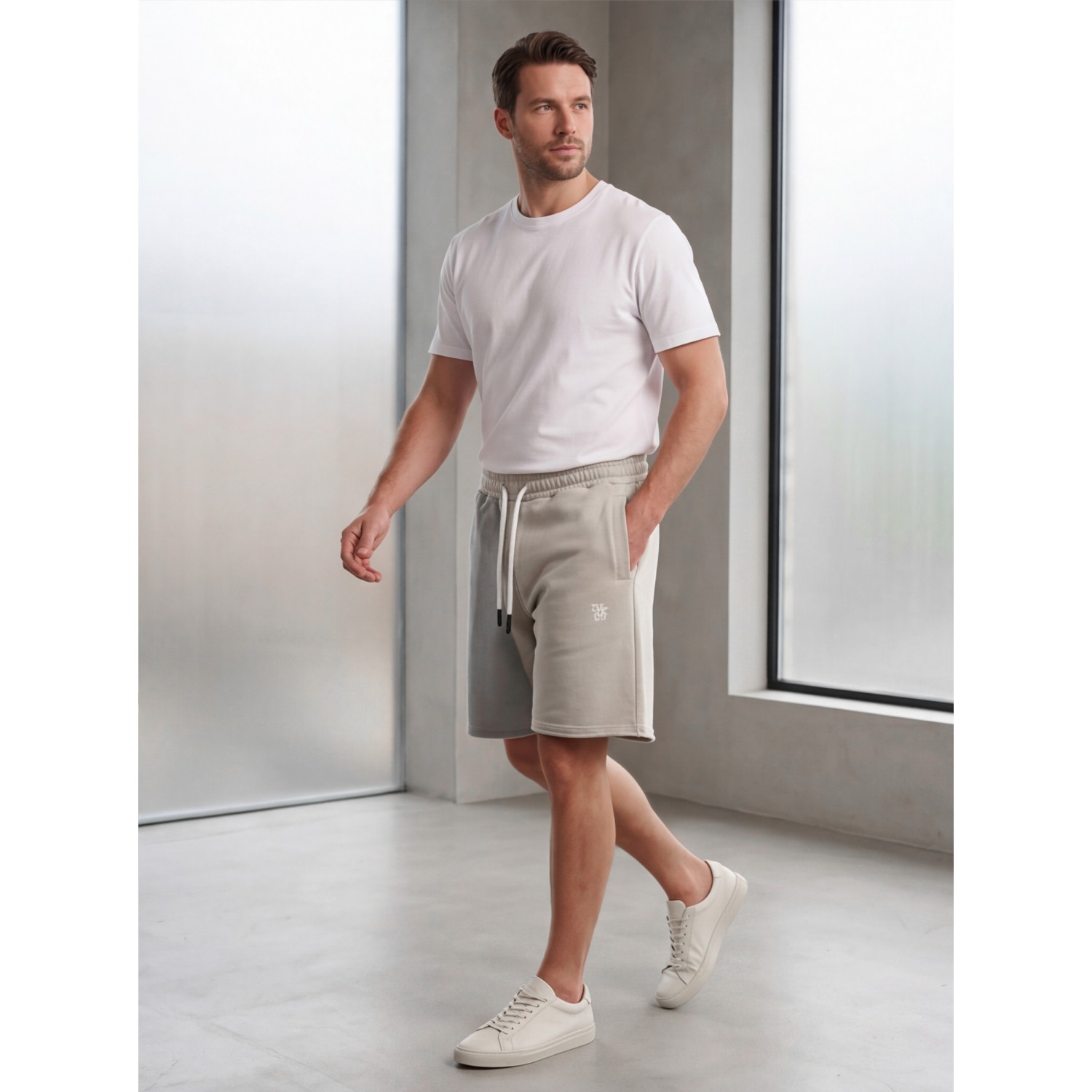 Life Style Butiken Men's oversize Sweatshort LS14560561 Γκρι Ανδρικά