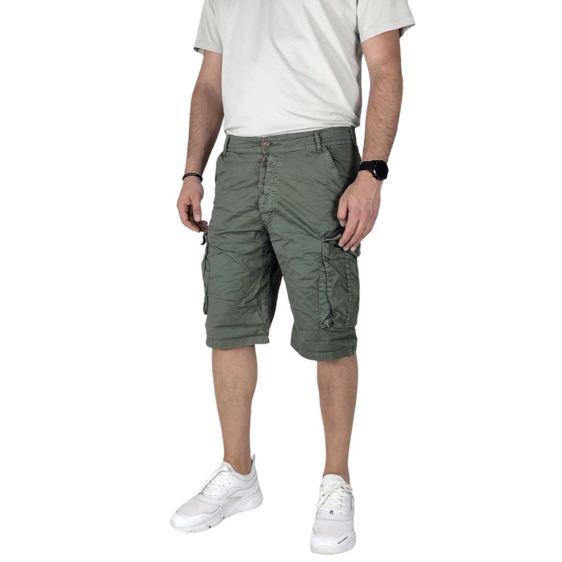 Ανδρική cargo βερμούδα κάτω από το γόνατο BACK2JEAN TS15 ΧΑΚΙ Βερμούδες