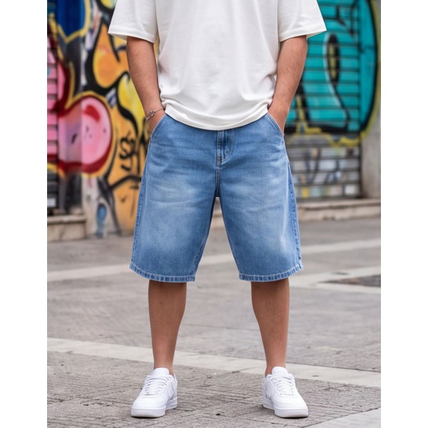 Life Style Butiken Ανδρική Jean Βερμούδα Baggy LS12648443 Μπλέ