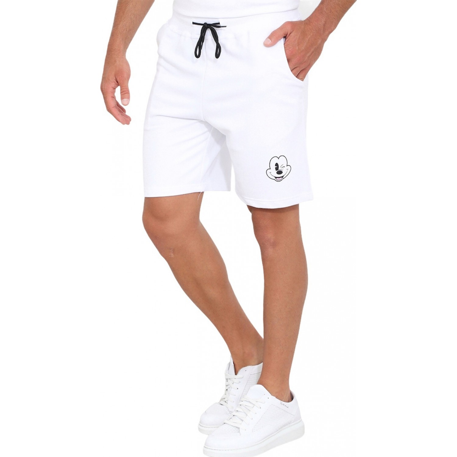 Ανδρική Βερμούδα φόρμας Mickey Mouse ATTITUDE 83223 ΛΕΥΚΗ