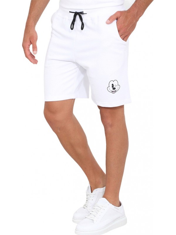 Ανδρική Βερμούδα φόρμας Mickey Mouse ATTITUDE 83223 ΛΕΥΚΗ