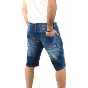 Ανδρική Jean ΒΕΡΜΟΥΔΑ ελαστική Χωρίς σκισιματα SOTHTNK 1345 BLUE