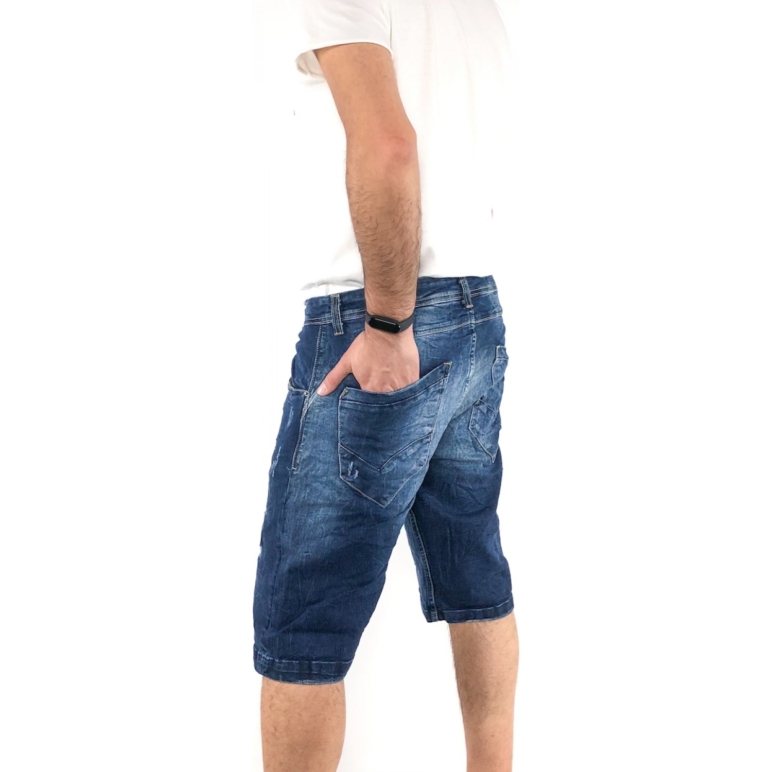 Ανδρική Jean ΒΕΡΜΟΥΔΑ ελαστική Back2jeans NB10B BLUE