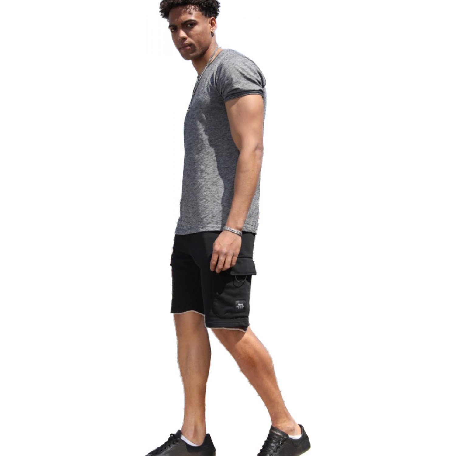 Ανδρική βερμούδα φόρμας TRESOR 454015 BARON ΜΑΥΡΗ