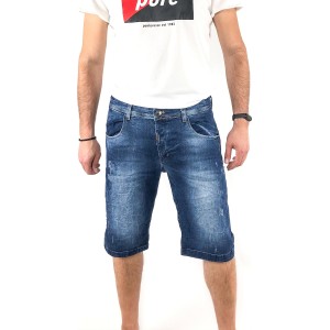 Ανδρική Jean ΒΕΡΜΟΥΔΑ ελαστική Back2jeans NB10B BLUE