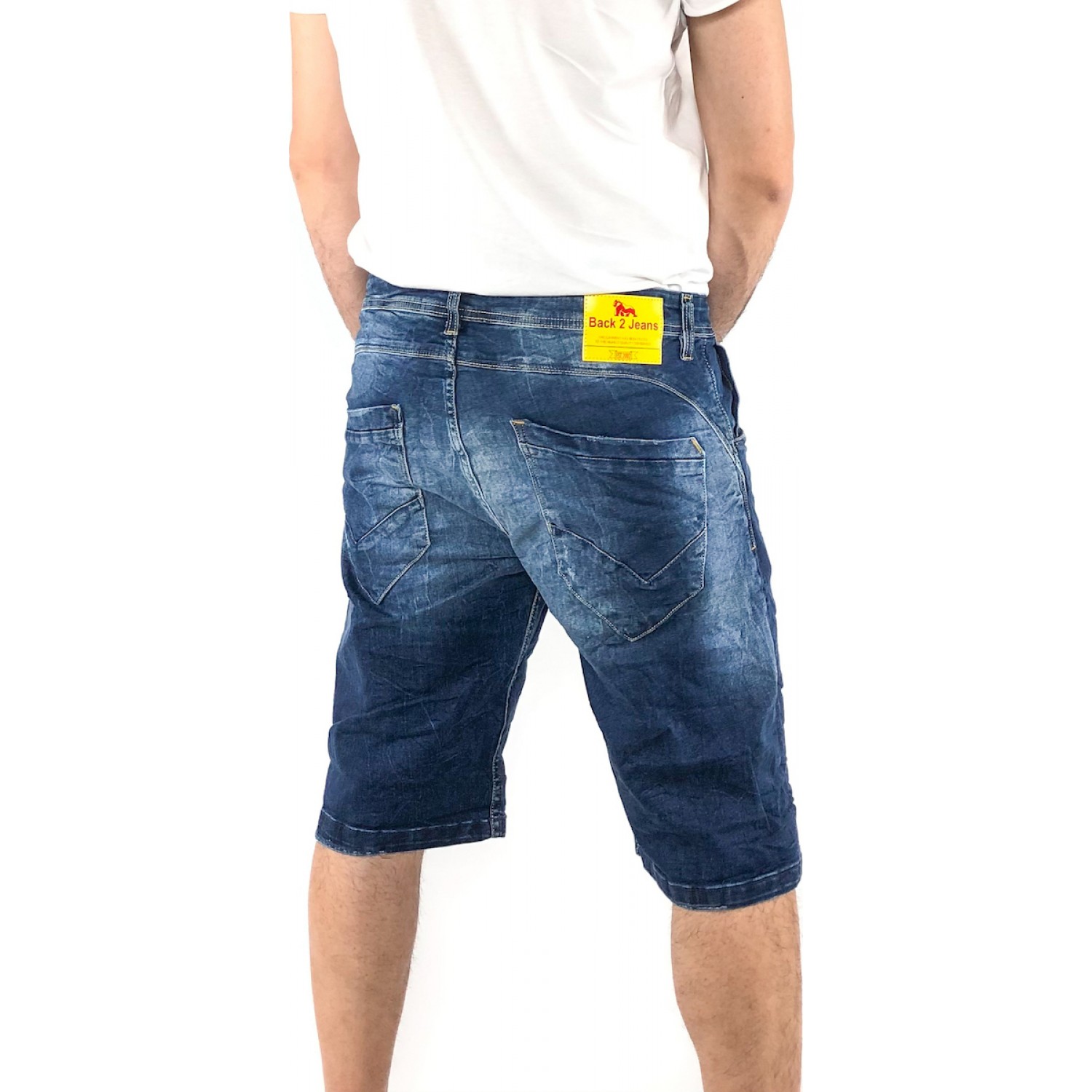 Ανδρική Jean ΒΕΡΜΟΥΔΑ ελαστική Back2jeans NB10B BLUE