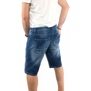 Ανδρική Jean ΒΕΡΜΟΥΔΑ ελαστική Χωρίς σκισιματα SOTHTNK 1345 BLUE