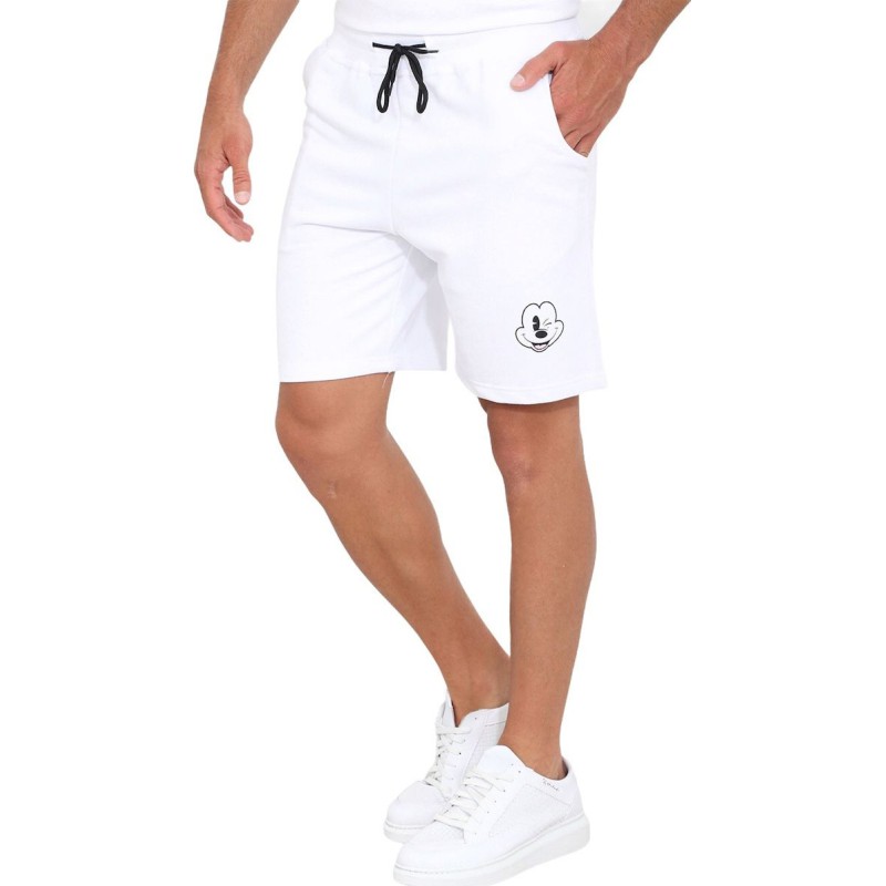 Ανδρική Βερμούδα φόρμας Mickey Mouse ATTITUDE 83223 ΛΕΥΚΗ Βερμούδες