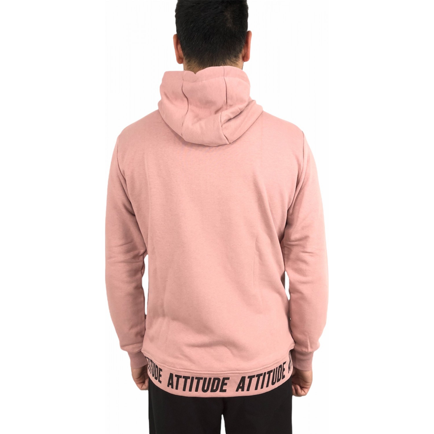 Ανδρική ζακετα σε αχνουδιαστο φούτερ με κουκούλα και σχέδιο πίσω στο τελείωμα ATTITUDE 84041 ΣΑΠΙΟ ΜΗΛΟ