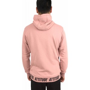 Ανδρική ζακετα σε αχνουδιαστο φούτερ με κουκούλα και σχέδιο πίσω στο τελείωμα ATTITUDE 84041 ΣΑΠΙΟ ΜΗΛΟ