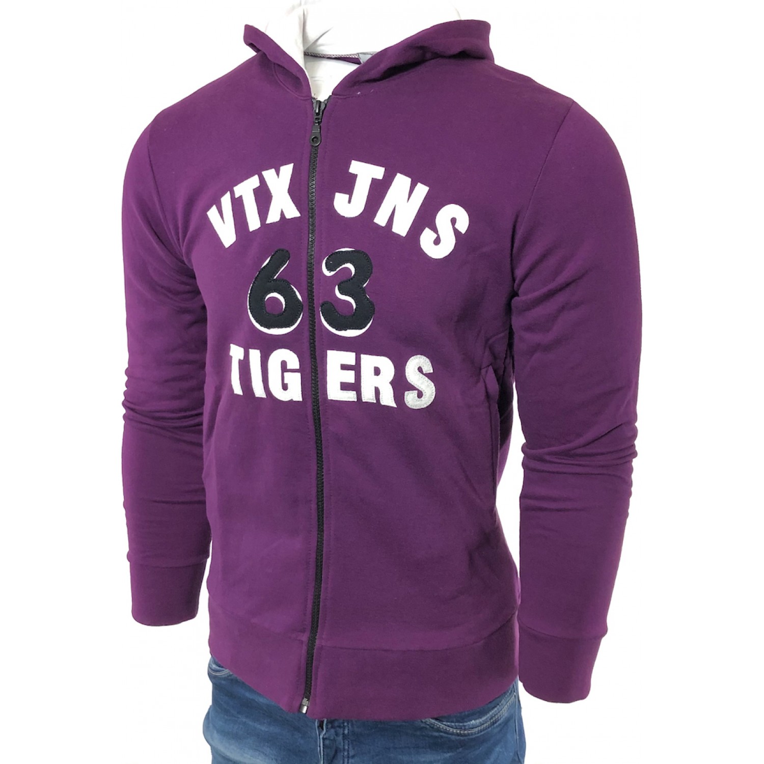 Ανδρική ζακετα φούτερ VORTEX 246 μελιτζανί