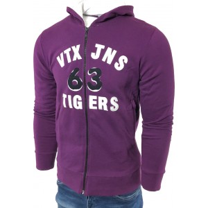 Ανδρική ζακετα φούτερ VORTEX 246 μελιτζανί