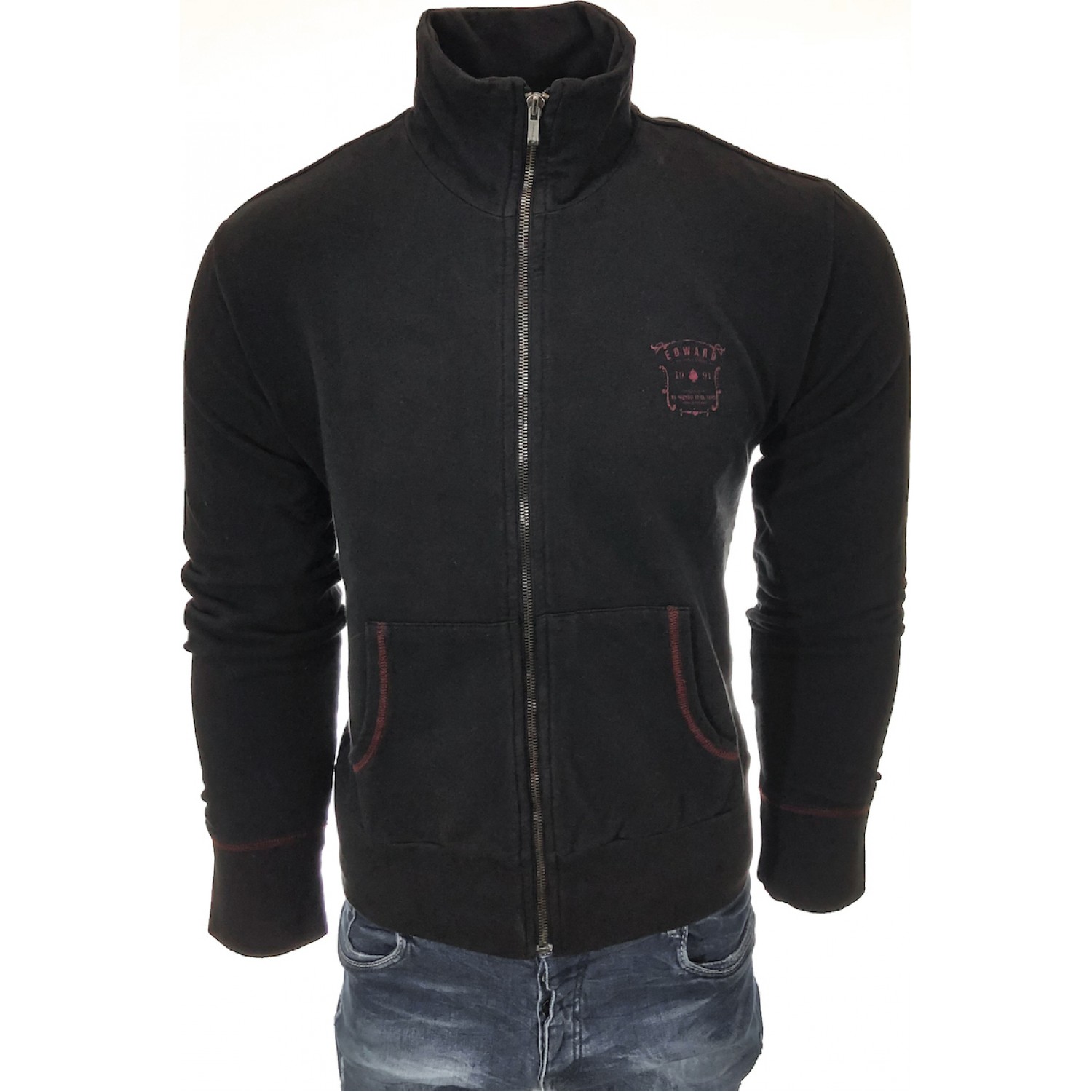 Ανδρική Ζακετα EDWARD 1057 ΜΑΥΡΗ