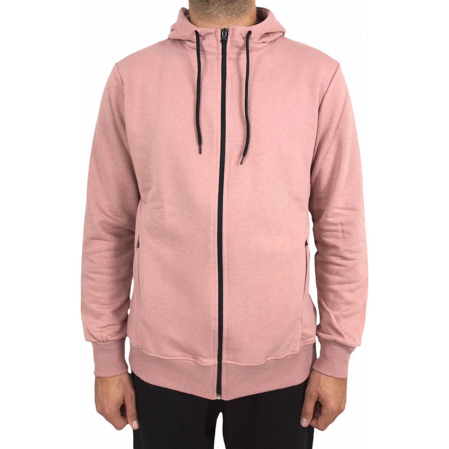 Ανδρική ζακετα σε αχνουδιαστο φούτερ με κουκούλα και σχέδιο πίσω στο τελείωμα ATTITUDE 84041 ΣΑΠΙΟ ΜΗΛΟ