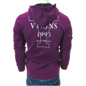 Life Style Butiken Ανδρική ζακετα φούτερ με κουκούλα με τύπωμα στην πλάτη 262 ΜΠΟΡΝΤΟ