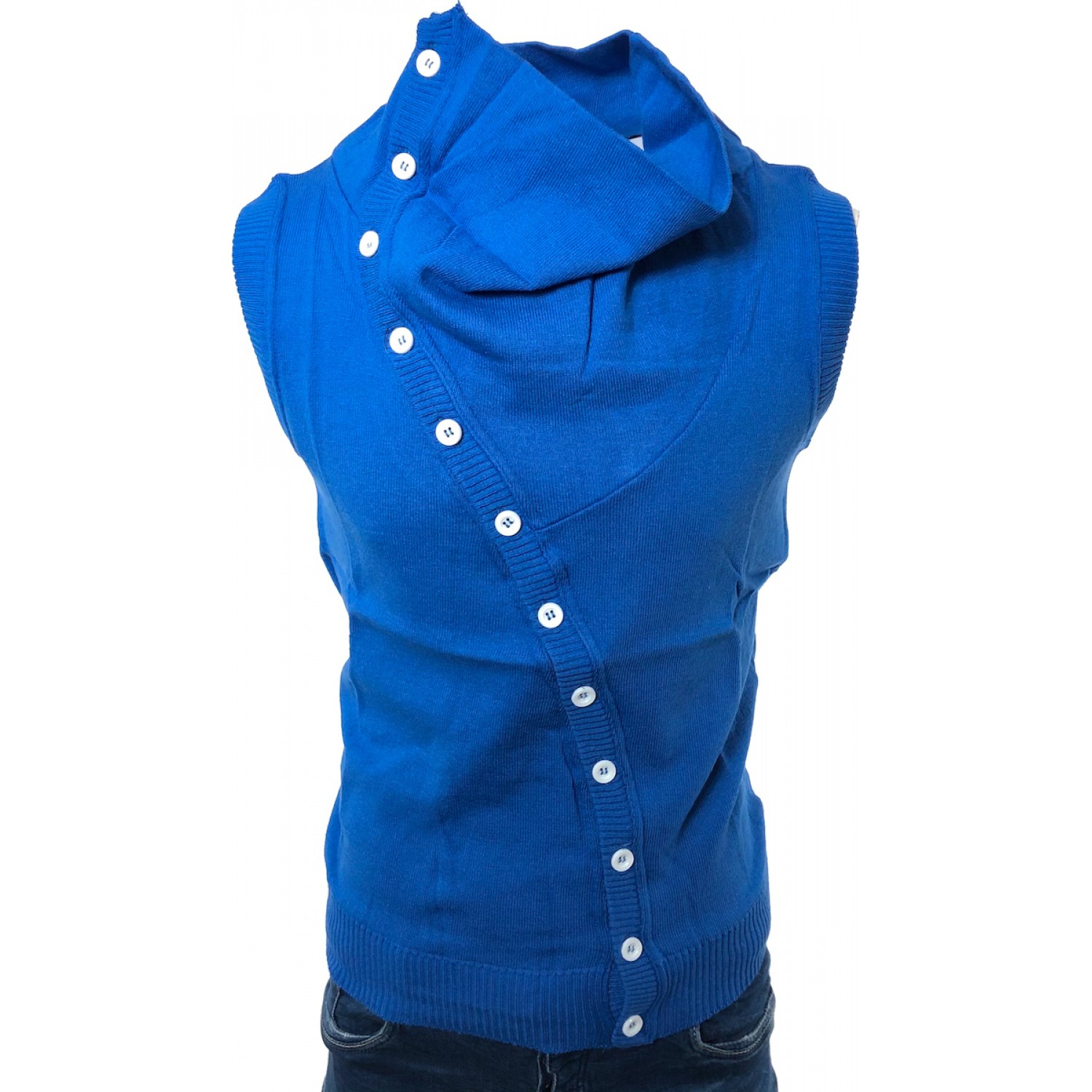 Life Style Butiken Ανδρική ζακετα πλεχτό αμάνικο LS13012 ΡΟΥΑ