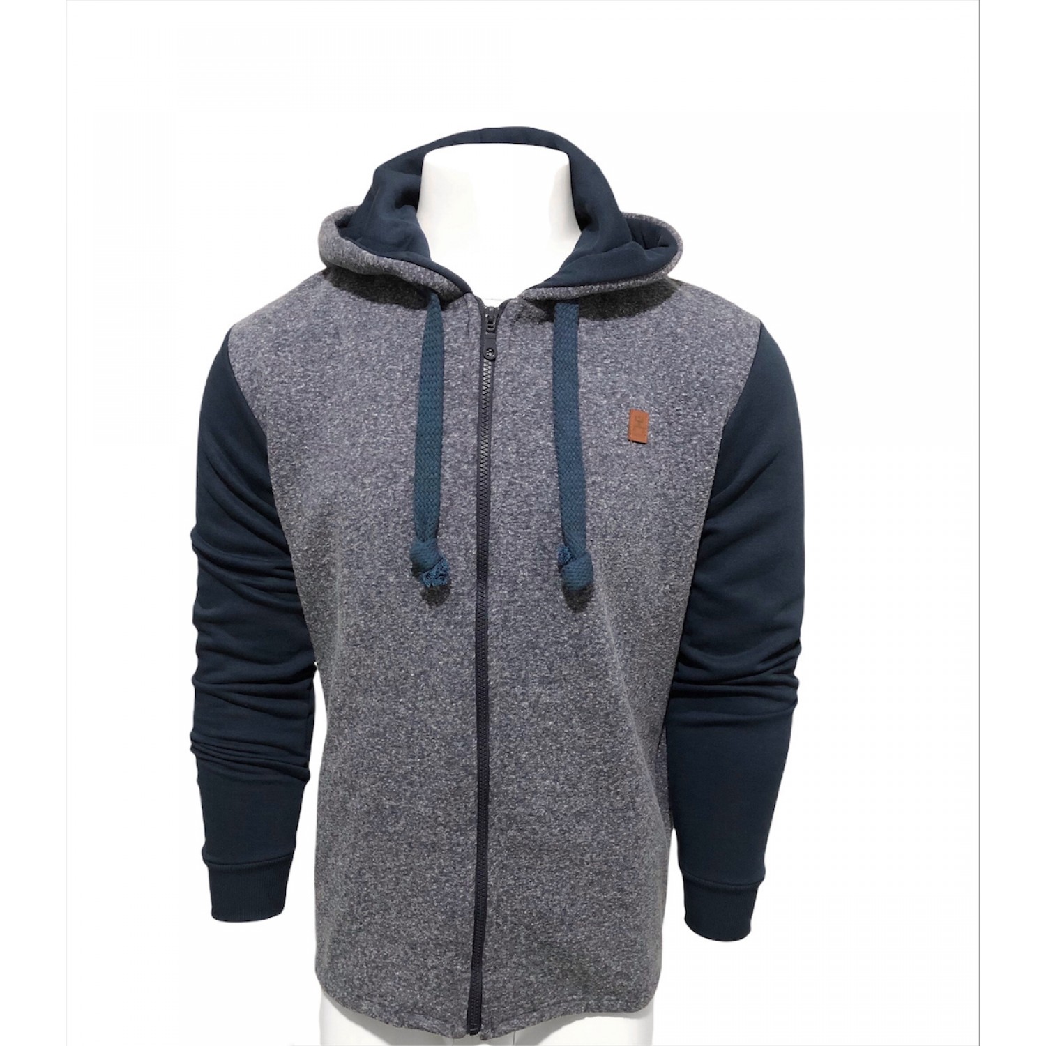 LIFE STYLE BUTIKEN Ανδρική μακροζακέτα φούτερ με κουκούλα LS154 ΜΠΛΕ