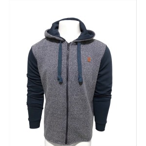 LIFE STYLE BUTIKEN Ανδρική μακροζακέτα φούτερ με κουκούλα LS154 ΜΠΛΕ