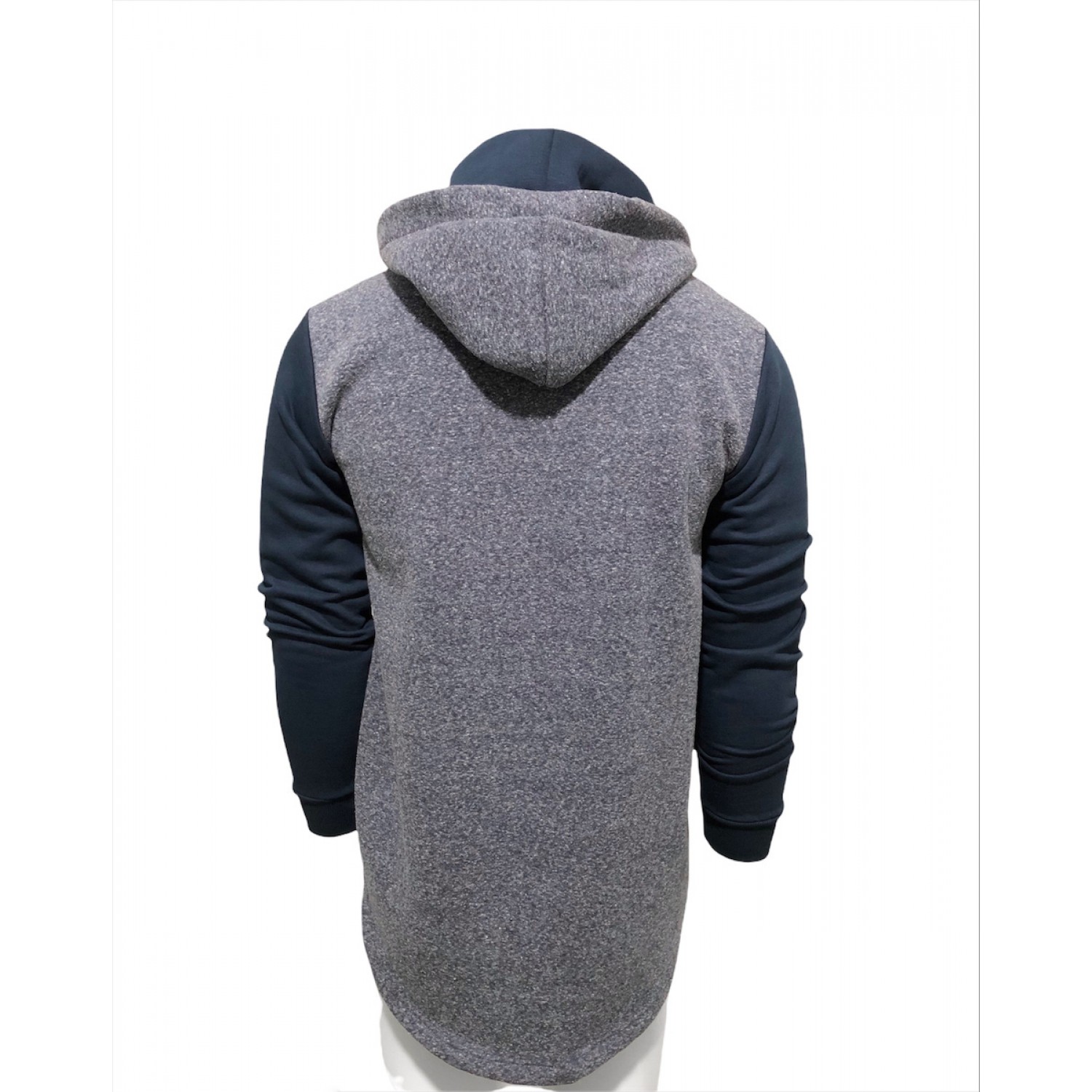 LIFE STYLE BUTIKEN Ανδρική μακροζακέτα φούτερ με κουκούλα LS154 ΜΠΛΕ