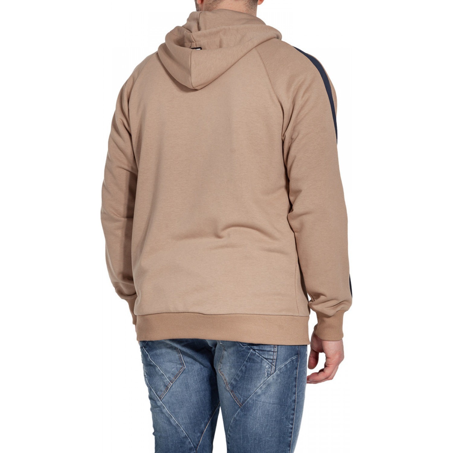 Tresor 2616 Ανδρική Φούτερ Ζακέτα με Κουκούλα και Τσέπες Μπεζ