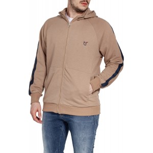 Tresor 2616 Ανδρική Φούτερ Ζακέτα με Κουκούλα και Τσέπες Μπεζ