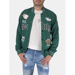 Ανδρική λεπτή ζακέτα μπέιζμπολ New Mentality DMJ65 Πράσινο