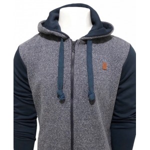 LIFE STYLE BUTIKEN Ανδρική μακροζακέτα φούτερ με κουκούλα LS154 ΜΠΛΕ