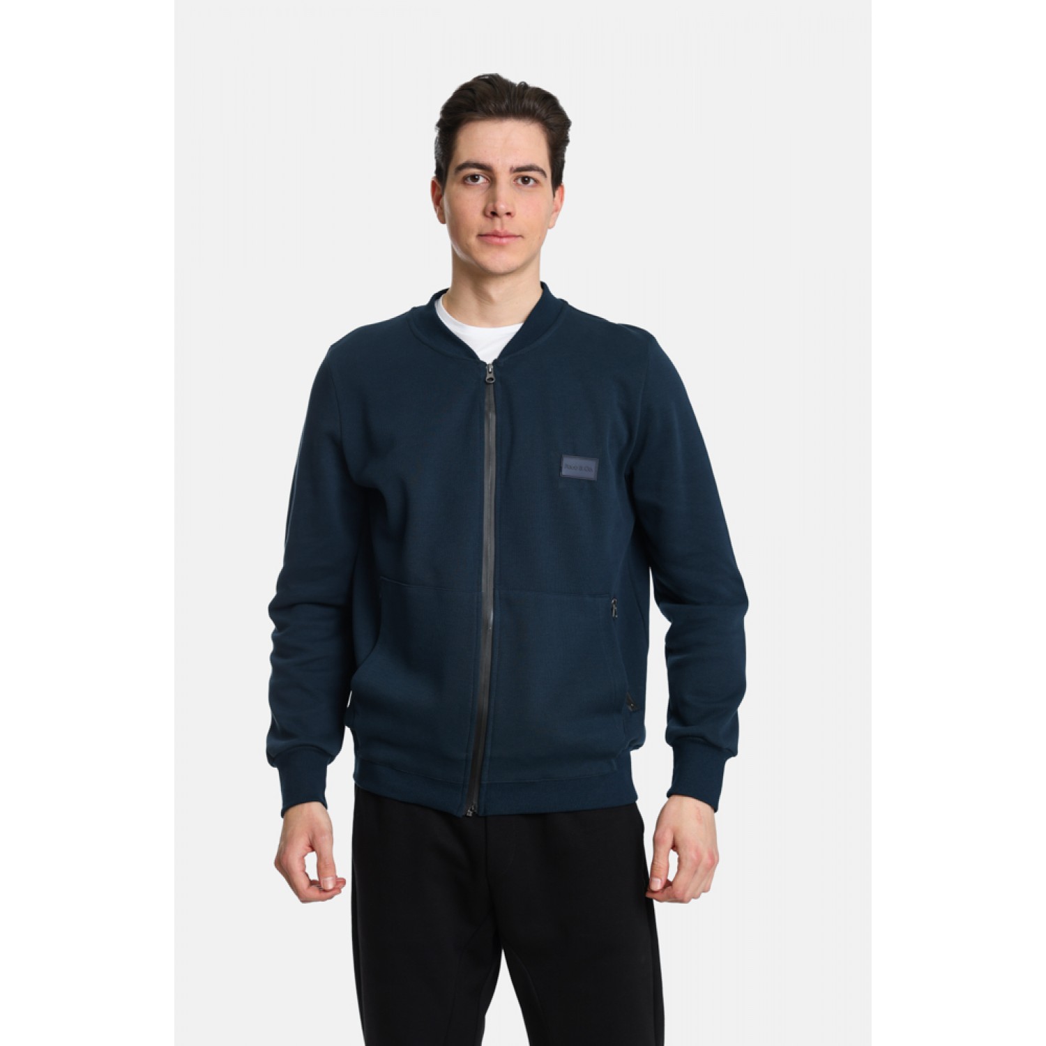 Paco&co 2431102 Navy Ανδρική Ανοιξιάτικη Ζακέτα Με Φερμουάρ Άνετη Εφαρμογή