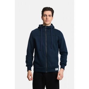 Life Style Butiken Ανδρική Ζακέτα Φούτερ με Κουκούλα LS12481101 Μπλε