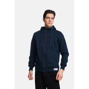 Life Style Butiken Ανδρική Ζακέτα Φούτερ με Κουκούλα LS12481101 Μπλε